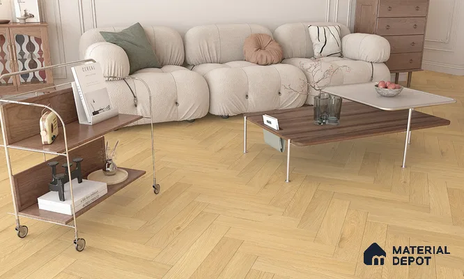HDF Herringbone Matte Surface Laminate Wood Floor AC5 Grade LF 00332 Beaconia Spartan Oak 19 x 4 inch (470x95 mm) - 8 mm | Aqua Protect 12 Hours Water Resistance | Anti Static and Stain Resistant | 0.5 mm V Groove | Real Wood Touch Surface | Uniclic Installation | 36 Plank Variations | 20 Years Warranty