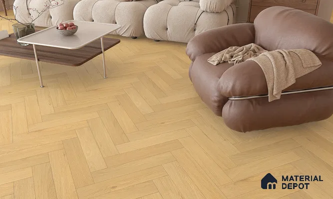 HDF Herringbone Matte Surface Laminate Wood Floor AC5 Grade LF 00332 Beaconia Spartan Oak 19 x 4 inch (470x95 mm) - 8 mm | Aqua Protect 12 Hours Water Resistance | Anti Static and Stain Resistant | 0.5 mm V Groove | Real Wood Touch Surface | Uniclic Installation | 36 Plank Variations | 20 Years Warranty