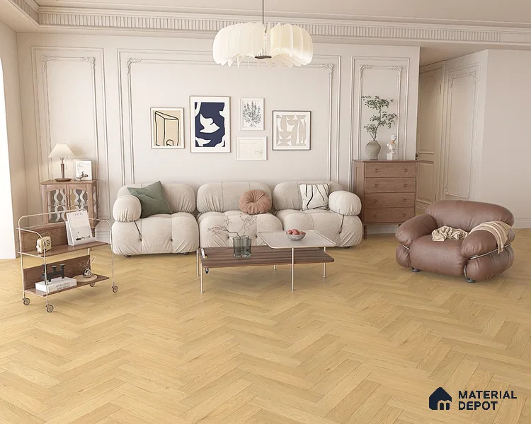 HDF Herringbone Matte Surface Laminate Wood Floor AC5 Grade LF 00332 Beaconia Spartan Oak 19 x 4 inch (470x95 mm) - 8 mm | Aqua Protect 12 Hours Water Resistance | Anti Static and Stain Resistant | 0.5 mm V Groove | Real Wood Touch Surface | Uniclic Installation | 36 Plank Variations | 20 Years Warranty