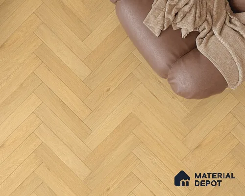 HDF Herringbone Matte Surface Laminate Wood Floor AC5 Grade LF 00332 Beaconia Spartan Oak 19 x 4 inch (470x95 mm) - 8 mm | Aqua Protect 12 Hours Water Resistance | Anti Static and Stain Resistant | 0.5 mm V Groove | Real Wood Touch Surface | Uniclic Installation | 36 Plank Variations | 20 Years Warranty