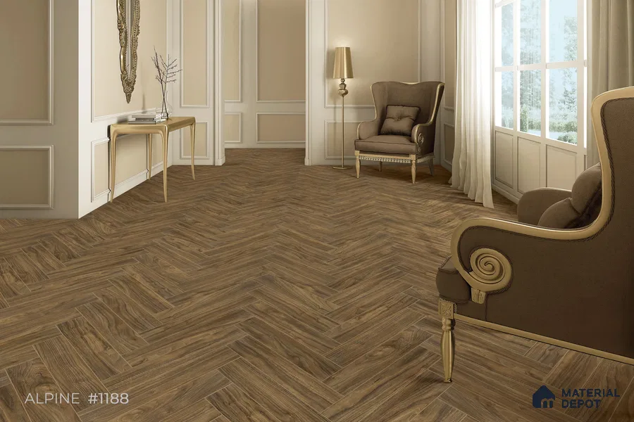 HDF Herringbone Matte Surface Laminate Wood Floor AC5 Grade LF 00331 C Beaconia Alpine 19 x 4 inch (470x95 mm) - 8 mm | Aqua Protect 12 Hours Water Resistance | Anti Static and Stain Resistant | 0.5 mm V Groove | Real Wood Touch Surface | Uniclic Installation | 36 Plank Variations | 20 Years Warranty