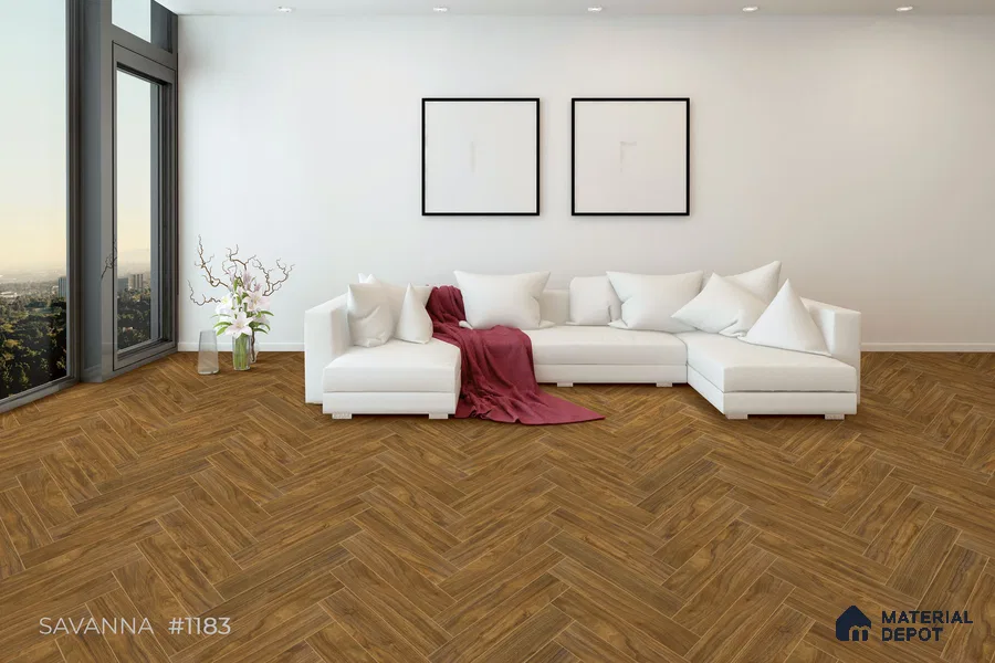 HDF Herringbone Matte Surface Laminate Wood Floor AC5 Grade LF 00331 B Beaconia Savana 19 x 4 inch (470x95 mm) - 8 mm | Aqua Protect 12 Hours Water Resistance | Anti Static and Stain Resistant | 0.5 mm V Groove | Real Wood Touch Surface | Uniclic Installation | 36 Plank Variations | 20 Years Warranty