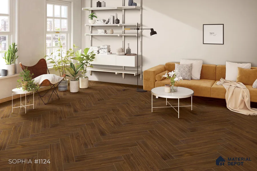 HDF Herringbone Matte Surface Laminate Wood Floor AC5 Grade LF 00331 E Beaconia Sophia 19 x 4 inch (470x95 mm) - 8 mm | Aqua Protect 12 Hours Water Resistance | Anti Static and Stain Resistant | 0.5 mm V Groove | Real Wood Touch Surface | Uniclic Installation | 36 Plank Variations | 20 Years Warranty
