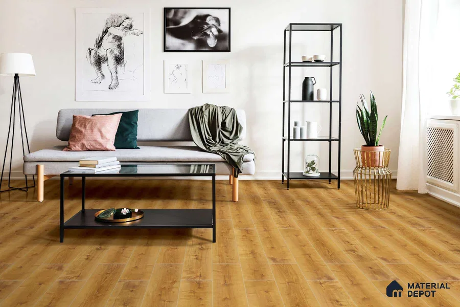 HDF Laminate Wood Floor AC4 Grade LF 00321 C Majestic Blanche Oak 48 x 8 inch (1217x196 mm) - 8 mm | Aqua Protect 12 Hours Water Resistance | 20 Years Warranty | Anti Static and Stain Resistant | Straight Edge | Wood Embossed Surface | Uniclic Installation | 10 Plank Variations