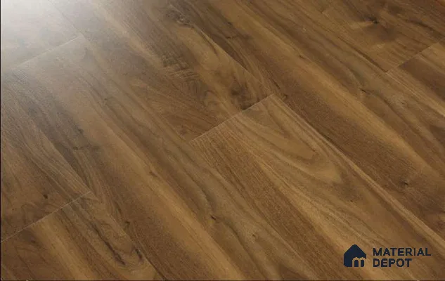 HDF Laminate Wood Floor AC4 Grade LF 00321 E Majestic Quattro Walnut 48 x 8 inch (1217x196 mm) - 8 mm | Aqua Protect 12 Hours Water Resistance | 20 Years Warranty | Anti Static and Stain Resistant | Straight Edge | Wood Embossed Surface | Uniclic Installation | 10 Plank Variations