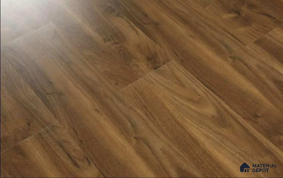 HDF Laminate Wood Floor AC4 Grade LF 00321 E Majestic Quattro Walnut 48 x 8 inch (1217x196 mm) - 8 mm | Aqua Protect 12 Hours Water Resistance | 20 Years Warranty | Anti Static and Stain Resistant | Straight Edge | Wood Embossed Surface | Uniclic Installation | 10 Plank Variations