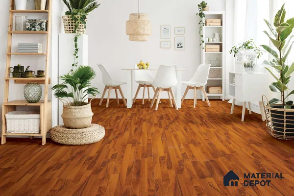 HDF Laminate Wood Floor AC4 Grade LF 00322 Majestic Stripped Rosewood 48 x 8 inch (1217x196 mm) - 8 mm | Aqua Protect 12 Hours Water Resistance | 20 Years Warranty | Anti Static and Stain Resistant | Straight Edge | Wood Embossed Surface | Uniclic Installation | 10 Plank Variations
