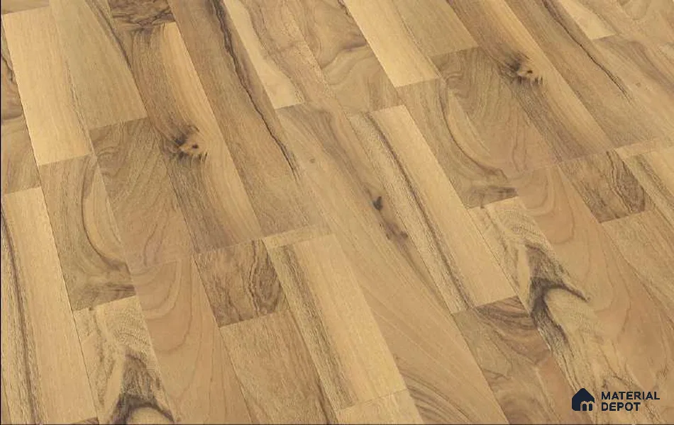 HDF Laminate Wood Floor AC4 Grade LF 00322 D Majestic Stripped Walnut 48 x 8 inch (1217x196 mm) - 8 mm | Aqua Protect 12 Hours Water Resistance | 20 Years Warranty | Anti Static and Stain Resistant | Straight Edge | Wood Embossed Surface | Uniclic Installation | 10 Plank Variations