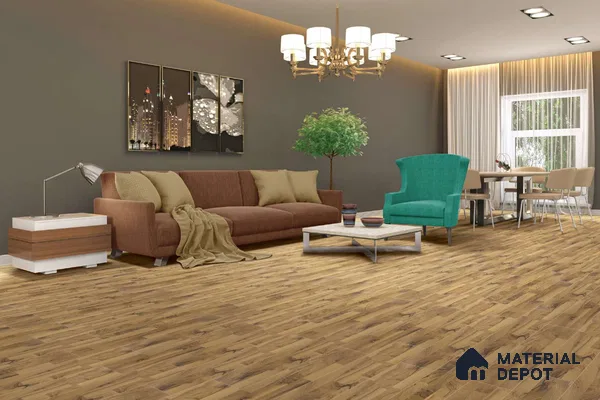HDF Laminate Wood Floor AC4 Grade LF 00322 D Majestic Stripped Walnut 48 x 8 inch (1217x196 mm) - 8 mm | Aqua Protect 12 Hours Water Resistance | 20 Years Warranty | Anti Static and Stain Resistant | Straight Edge | Wood Embossed Surface | Uniclic Installation | 10 Plank Variations