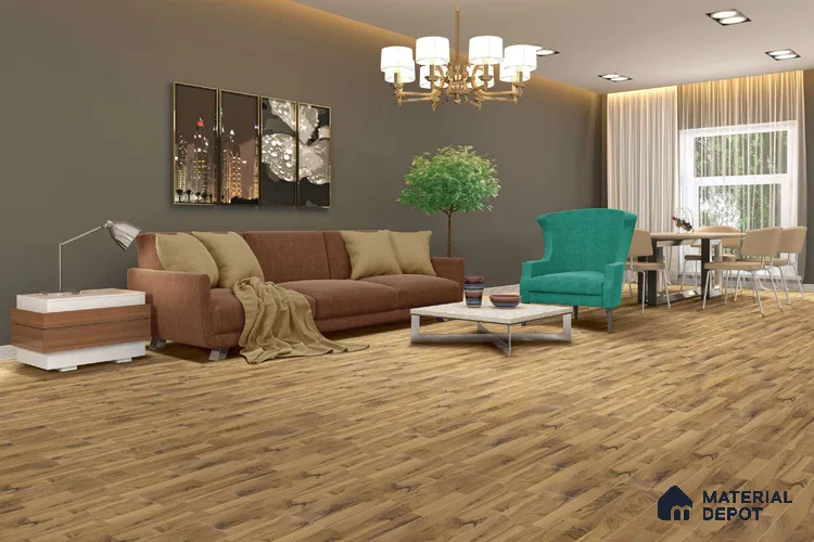 HDF Laminate Wood Floor AC4 Grade LF 00322 D Majestic Stripped Walnut 48 x 8 inch (1217x196 mm) - 8 mm | Aqua Protect 12 Hours Water Resistance | 20 Years Warranty | Anti Static and Stain Resistant | Straight Edge | Wood Embossed Surface | Uniclic Installation | 10 Plank Variations