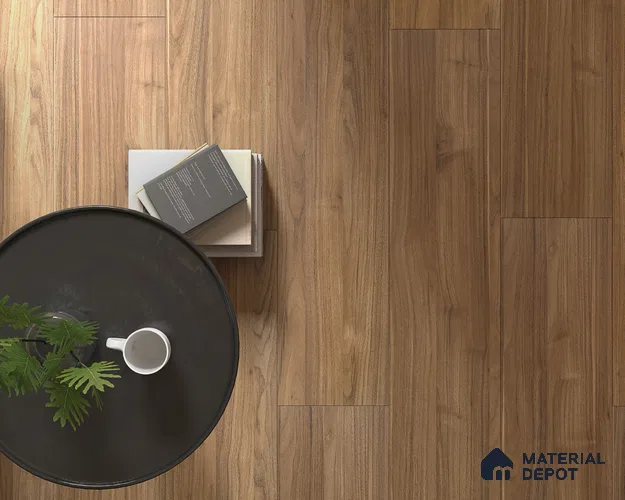 HDF Laminate Wood Floor AC4 Grade LF 00324 D Panorama Cocoa Essence 48 x 9 inch (1215x240 mm) - 8 mm | Aqua Protect 12 Hours Water Resistance | Anti Static and Stain Resistant | 0.5 mm V Groove | Wood Embossed Surface | Uniclic Installation | 10 Plank Variations