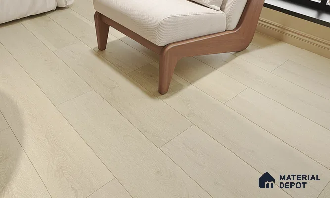 HDF Laminate Wood Floor AC4 Grade LF 00324 Panorama Soothing Silver 48 x 9 inch (1215x240 mm) - 8 mm | Aqua Protect 12 Hours Water Resistance | Anti Static and Stain Resistant | 0.5 mm V Groove | Wood Embossed Surface | Uniclic Installation | 10 Plank Variations