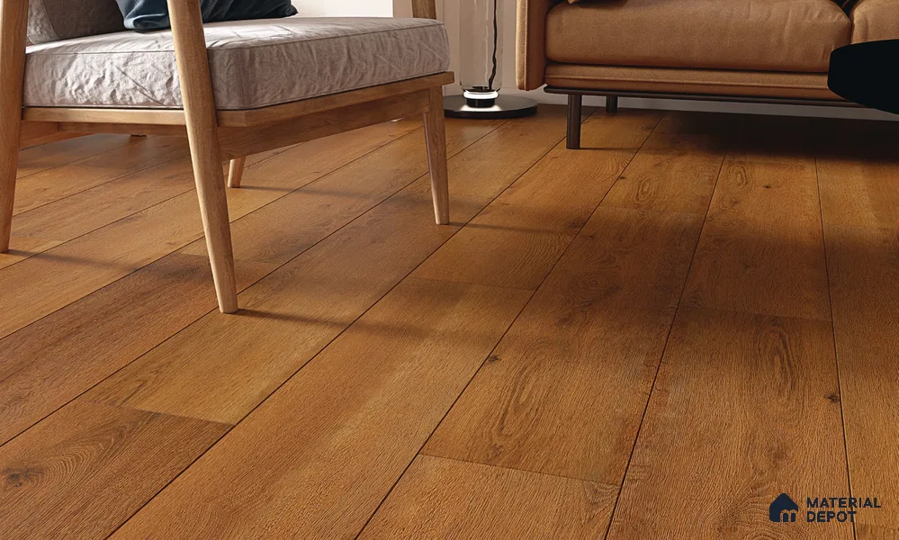 HDF Laminate Wood Floor AC4 Grade LF 00323 E Panorama Burgundy Bliss 48 x 9 inch (1215x240 mm) - 8 mm | Aqua Protect 12 Hours Water Resistance | Anti Static and Stain Resistant | 0.5 mm V Groove | Wood Embossed Surface | Uniclic Installation | 10 Plank Variations | 10 Years Warranty