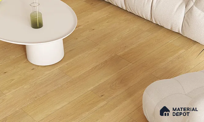 HDF Laminate Wood Floor AC4 Grade LF 00323 C Panorama Champagne Haze 48 x 9 inch (1215x240 mm) - 8 mm | Aqua Protect 12 Hours Water Resistance | Anti Static and Stain Resistant | 0.5 mm V Groove | Wood Embossed Surface | Uniclic Installation | 10 Plank Variations