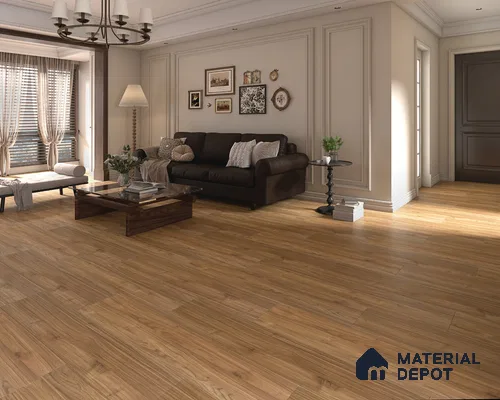 HDF Laminate Wood Floor AC4 Grade LF 00323 Panorama Mocha Twilight 48 x 9 inch (1215x240 mm) - 8 mm | Aqua Protect 12 Hours Water Resistance | Anti Static and Stain Resistant | 0.5 mm V Groove | Wood Embossed Surface | Uniclic Installation | 10 Plank Variations