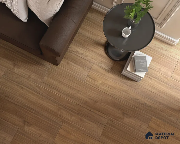 HDF Laminate Wood Floor AC4 Grade LF 00323 Panorama Mocha Twilight 48 x 9 inch (1215x240 mm) - 8 mm | Aqua Protect 12 Hours Water Resistance | Anti Static and Stain Resistant | 0.5 mm V Groove | Wood Embossed Surface | Uniclic Installation | 10 Plank Variations
