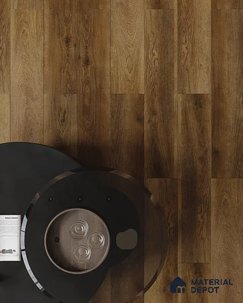 HDF Laminate Wood Floor AC4 Grade LF 00323 Panorama Mocha Twilight 48 x 9 inch (1215x240 mm) - 8 mm | Aqua Protect 12 Hours Water Resistance | Anti Static and Stain Resistant | 0.5 mm V Groove | Wood Embossed Surface | Uniclic Installation | 10 Plank Variations