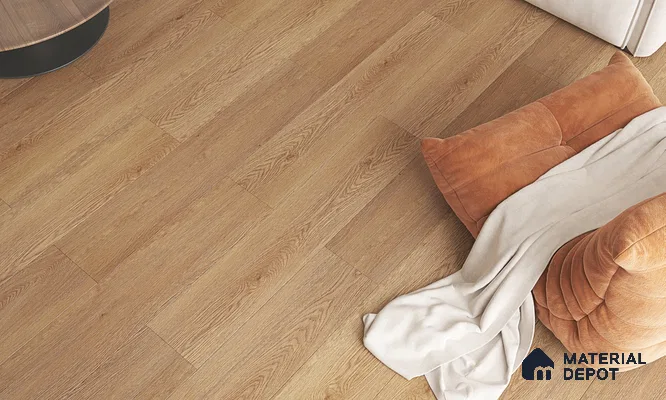 HDF Laminate Wood Floor AC4 Grade LF 00323 B Panorama Pearly Dawn 48 x 9 inch (1215x240 mm) - 8 mm | Aqua Protect 12 Hours Water Resistance | Anti Static and Stain Resistant | 0.5 mm V Groove | Wood Embossed Surface | Uniclic Installation | 10 Plank Variations