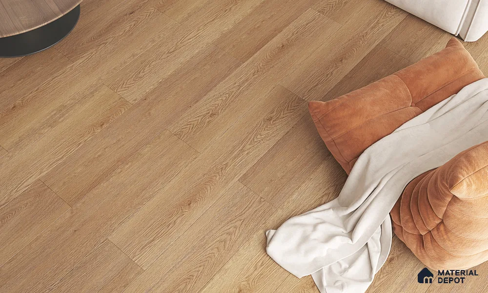 HDF Laminate Wood Floor AC4 Grade LF 00323 B Panorama Pearly Dawn 48 x 9 inch (1215x240 mm) - 8 mm | Aqua Protect 12 Hours Water Resistance | Anti Static and Stain Resistant | 0.5 mm V Groove | Wood Embossed Surface | Uniclic Installation | 10 Plank Variations