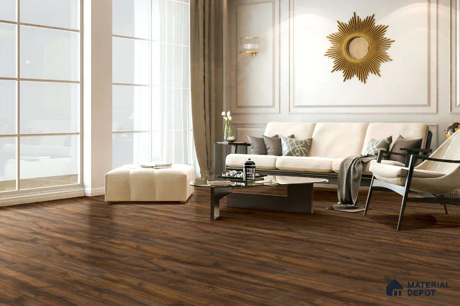 HDF Real Groove Laminate Wood Floor AC5 Grade LF 00326 F Riservia Bourbon 48 x 7 inch (1216x168 mm) - 8 mm | Aqua Protect 12 Hours Water Resistance | Anti Static and Stain Resistant | 0.5 mm V Groove | Real Wood Touch Surface | Uniclic Installation | 14 Plank Variations | 20 Years Warranty | EIR Surface