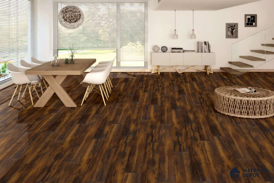 HDF Real Groove Embossed Laminate Wood Floor AC5 Grade LF 00329 D Robust Saute 48 x 8 inch (1216x197 mm) - 8 mm | Aqua Protect 12 Hours Water Resistance | Anti Static and Stain Resistant | 0.5 mm V Groove | Real Wood Touch Surface | Uniclic Installation | 14 Plank Variations | 20 Years Warranty | EIR Surface