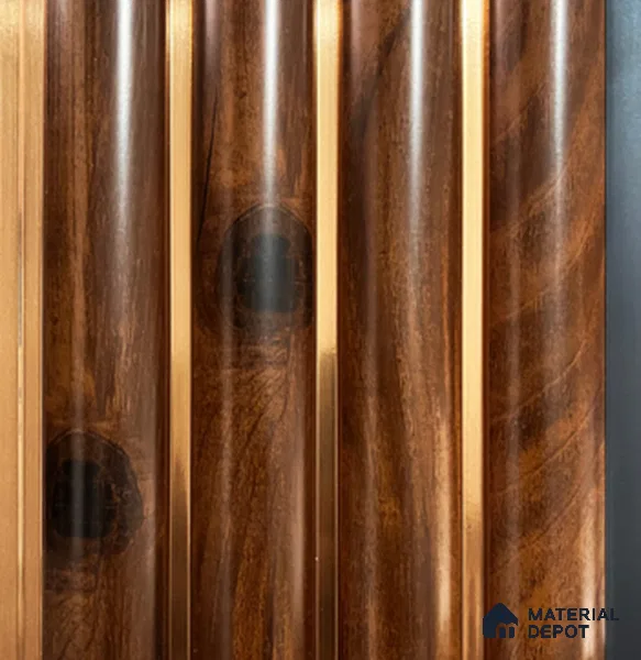 Brown Wooden Louver PN 00849 8 ft x 4.9 inch Charcoal Panel - 12 mm | Suitable for Feature Wall, TV Unit & Living Room | Width is Subjected to 5% Variation