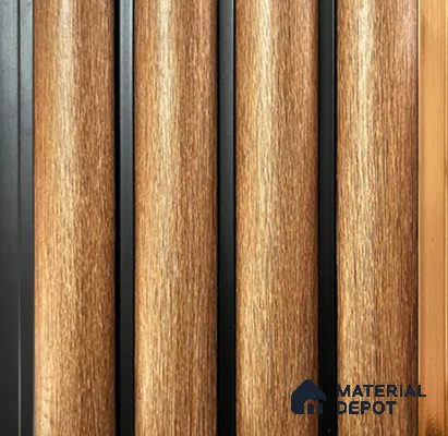 Brown Wooden Louver PN 00851 8 ft x 4.9 inch Charcoal Panel - 12 mm | Suitable for Feature Wall, TV Unit & Living Room | Width is Subjected to 5% Variation