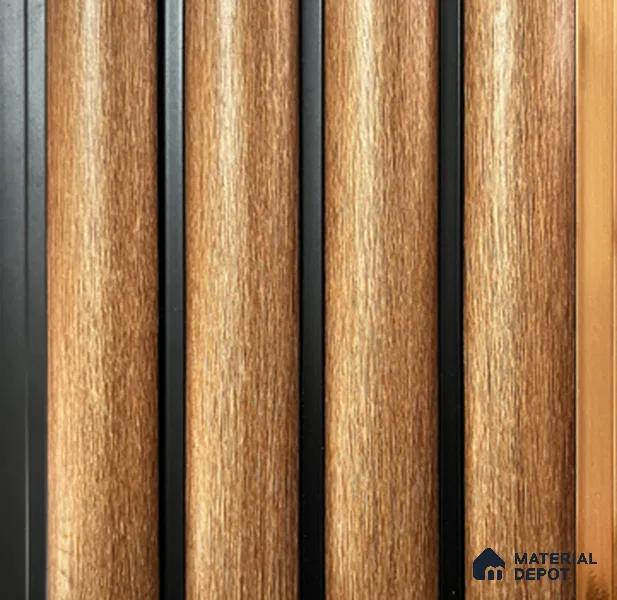 Brown Wooden Louver PN 00851 8 ft x 4.9 inch Charcoal Panel - 12 mm | Suitable for Feature Wall, TV Unit & Living Room | Width is Subjected to 5% Variation