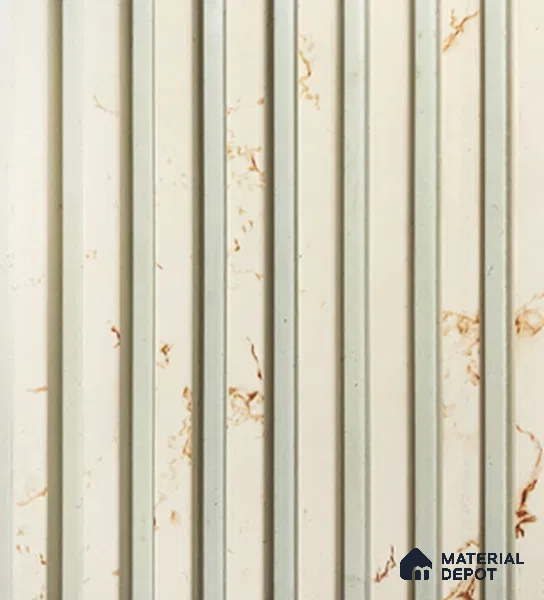 White Marble Louver PN 00856 8 ft x 4.9 inch Charcoal Panel - 10 mm | Suitable for Feature Wall, TV Unit & Living Room | Width is Subjected to 5% Variation