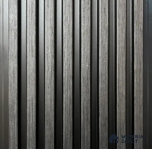 Black Wooden Louver PN 00837 8 ft x 4.9 inch Charcoal Panel - 10 mm | Suitable for Feature Wall, TV Unit & Living Room | Width is Subjected to 5% Variation