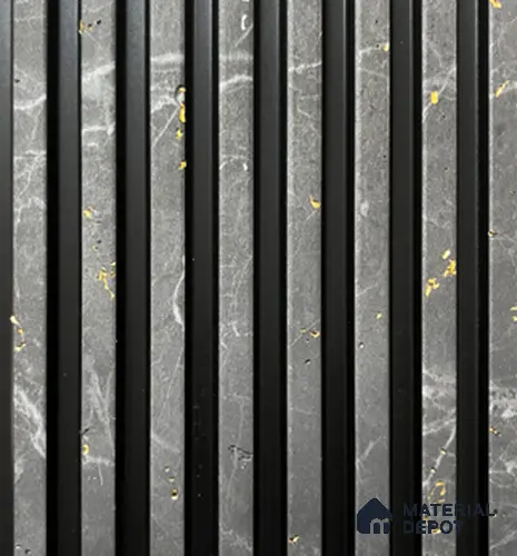 Grey Marble Louver PN 00842 8 ft x 4.9 inch Charcoal Panel - 10 mm | Suitable for Feature Wall, TV Unit & Living Room | Width is Subjected to 5% Variation