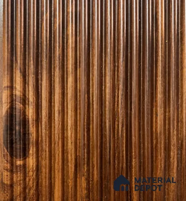 Brown Wooden Louver PN 00843 8 ft x 4.9 inch Charcoal Panel - 8 mm | Suitable for Feature Wall, TV Unit & Living Room | Width is Subjected to 5% Variation
