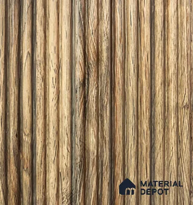 Brown Wooden Louver PN 00845 8 ft x 4.9 inch Charcoal Panel - 8 mm | Suitable for Feature Wall, TV Unit & Living Room | Width is Subjected to 5% Variation