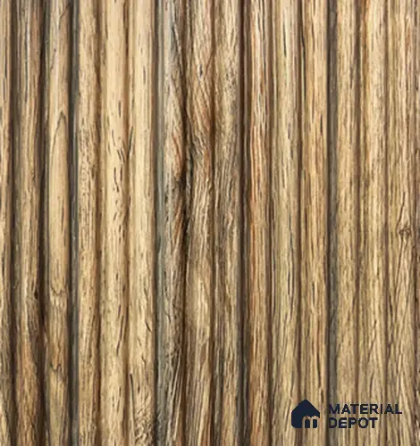 Brown Wooden Louver PN 00845 8 ft x 4.9 inch Charcoal Panel - 8 mm | Suitable for Feature Wall, TV Unit & Living Room | Width is Subjected to 5% Variation