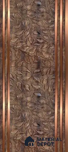 Brown Patterned Louver PN 01647 8 ft x 12 inch Charcoal Panel - 6 mm | Suitable for Feature Wall, TV Unit & Living Room | Width is Subjected to 5% Variation
