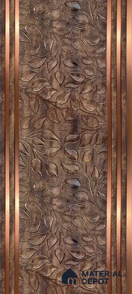 Brown Patterned Louver PN 01647 8 ft x 12 inch Charcoal Panel - 6 mm | Suitable for Feature Wall, TV Unit & Living Room | Width is Subjected to 5% Variation