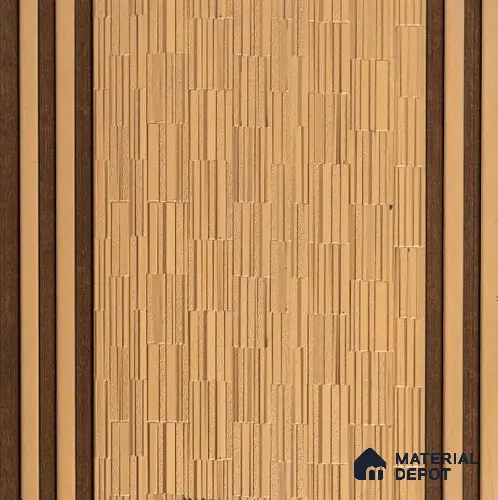 Brown Patterned Louver PN 01653 8 ft x 12 inch Charcoal Panel - 6 mm | Suitable for Feature Wall, TV Unit & Living Room | Width is Subjected to 5% Variation