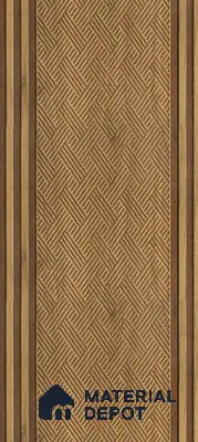 Brown Patterned Louver PN 01652 8 ft x 12 inch Charcoal Panel - 6 mm | Suitable for Feature Wall, TV Unit & Living Room | Width is Subjected to 5% Variation