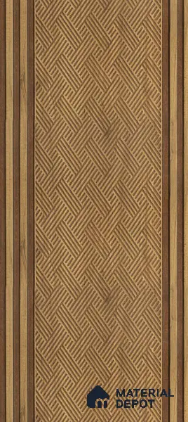 Brown Patterned Louver PN 01652 8 ft x 12 inch Charcoal Panel - 6 mm | Suitable for Feature Wall, TV Unit & Living Room | Width is Subjected to 5% Variation