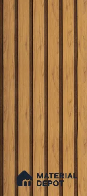 Brown Wooden Louver PN 01643 8 ft x 12 inch Charcoal Panel - 6 mm | Suitable for Feature Wall, TV Unit & Living Room | Width is Subjected to 5% Variation