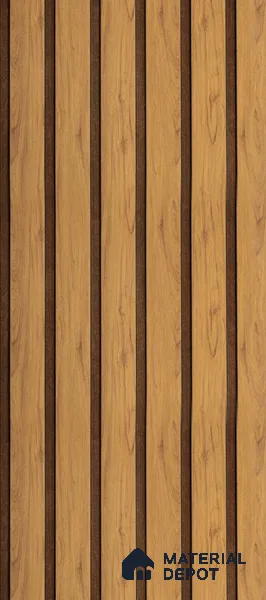 Brown Wooden Louver PN 01643 8 ft x 12 inch Charcoal Panel - 6 mm | Suitable for Feature Wall, TV Unit & Living Room | Width is Subjected to 5% Variation