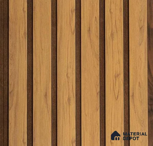 Brown Wooden Louver PN 01643 8 ft x 12 inch Charcoal Panel - 6 mm | Suitable for Feature Wall, TV Unit & Living Room | Width is Subjected to 5% Variation