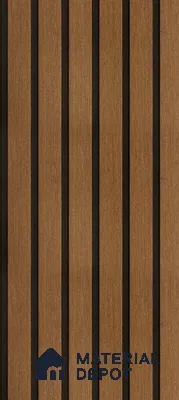 Brown Wooden Louver PN 01646 8 ft x 12 inch Charcoal Panel - 6 mm | Suitable for Feature Wall, TV Unit & Living Room | Width is Subjected to 5% Variation