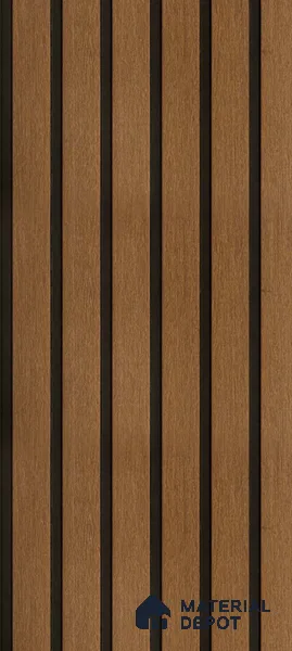Brown Wooden Louver PN 01646 8 ft x 12 inch Charcoal Panel - 6 mm | Suitable for Feature Wall, TV Unit & Living Room | Width is Subjected to 5% Variation