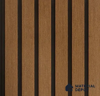 Brown Wooden Louver PN 01646 8 ft x 12 inch Charcoal Panel - 6 mm | Suitable for Feature Wall, TV Unit & Living Room | Width is Subjected to 5% Variation