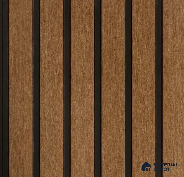 Brown Wooden Louver PN 01646 8 ft x 12 inch Charcoal Panel - 6 mm | Suitable for Feature Wall, TV Unit & Living Room | Width is Subjected to 5% Variation