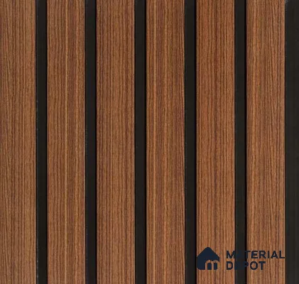 Brown Wooden Louver PN 01645 8 ft x 12 inch Charcoal Panel - 6 mm | Suitable for Feature Wall, TV Unit & Living Room | Width is Subjected to 5% Variation