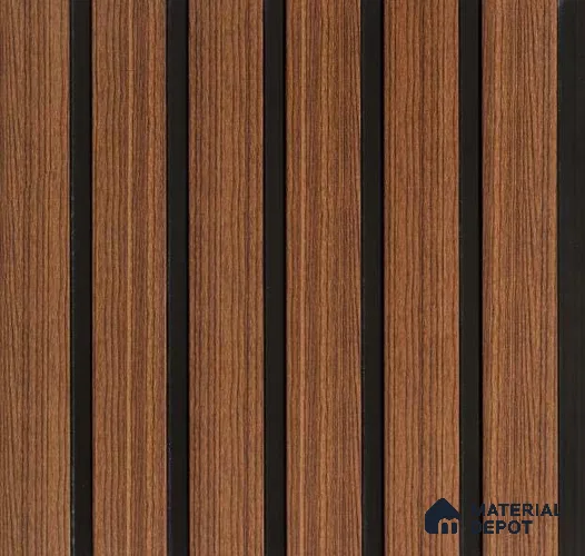 Brown Wooden Louver PN 01645 8 ft x 12 inch Charcoal Panel - 6 mm | Suitable for Feature Wall, TV Unit & Living Room | Width is Subjected to 5% Variation