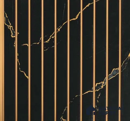Black Marble Louver PN 01655 8 ft x 12 inch Charcoal Panel - 6 mm | Suitable for Feature Wall, TV Unit & Living Room | Width is Subjected to 5% Variation