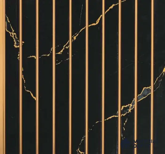 Black Marble Louver PN 01655 8 ft x 12 inch Charcoal Panel - 6 mm | Suitable for Feature Wall, TV Unit & Living Room | Width is Subjected to 5% Variation